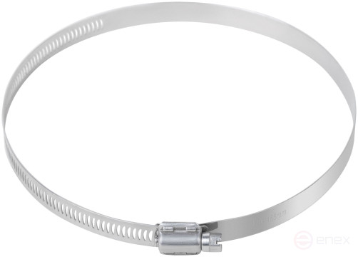 Crimp clamp, 12.7 mm wide, stainless steel.steel 120-165 mm