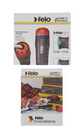 Felo Screwdriver with torque adjustment Series Nm 0.6-1.5 with a set of nozzles 12 pcs in a case 10099116