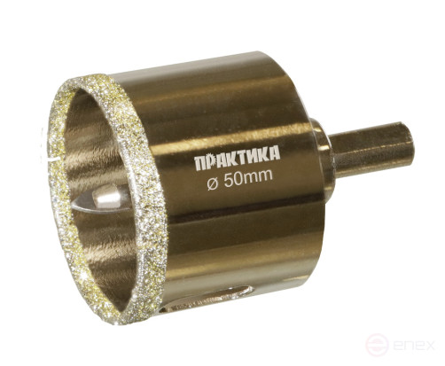 Коронка алмазная ПРАКТИКА "Профи" по керамограниту/керамике 50х70мм, пилотное сверло, (1шт) (917-675)