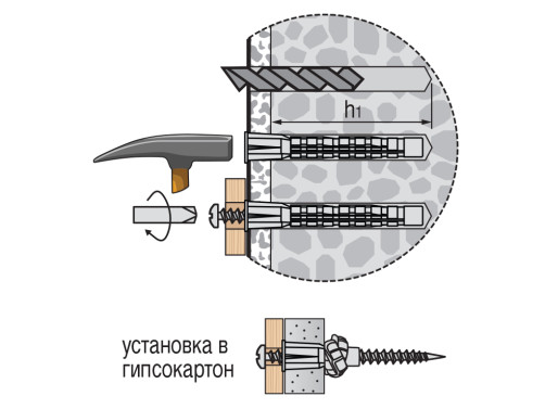 Дюбель универсальный нейлон. PDU N 6 L (1500 шт.)