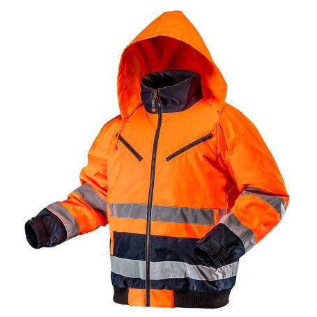 Insulated reflective jacket; orange; size L