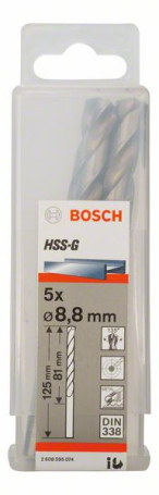 Metal drills HSS-G, DIN 338 8,8 x 81 x 125 mm