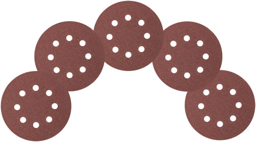 Круги шлифовальные с отверстиями (липучка), алюминий-оксидные, 125 мм, 5 шт. Р 40