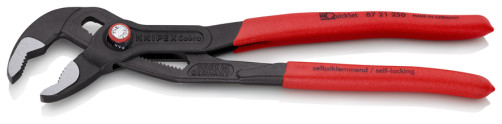 KNIPEX COBRA® QuickSet клещи переставные с фиксатором, быстрая установка, 50 мм (2"), под ключ 46 мм, L-250 мм, серые, 1-к ручки, держатель