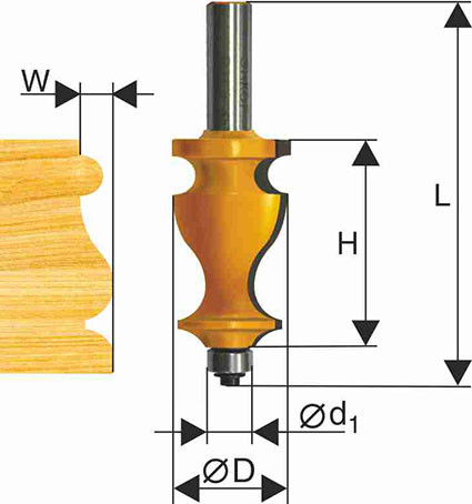 Edge shaped milling cutter f28,6x41mm xv 12mm