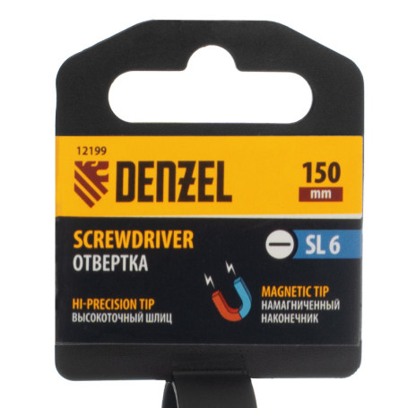 Screwdriver SL6x150 mm, CrV, three-component handle Denzel