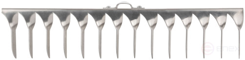 Грабли, витой зуб, нержавеющая сталь, 14 зубьев, без черенка