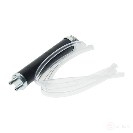 Шприц для масла ER-44504 работа в 2-х режимах (in out), с двумя виниловыми шлангами 120 см (емкость 500 см³; стальной корпус) ЭВРИКА /1/20