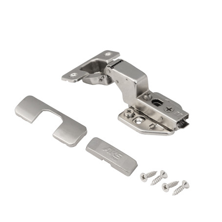 Петля внутренняя с доводчиком 48мм h3 clip-on AKS PLUS 3D (еврошурупы, заглушки)