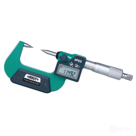 Digital micrometer with point measuring surfaces of 0-25 mm (0.001 mm)