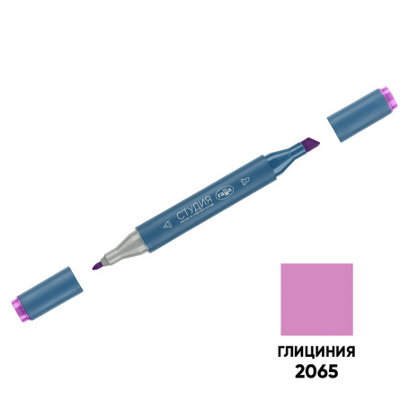 Маркер двусторонний для скетчинга Гамма "Студия", глициния, корпус трехгранный, пулевид./клиновид. наконечники