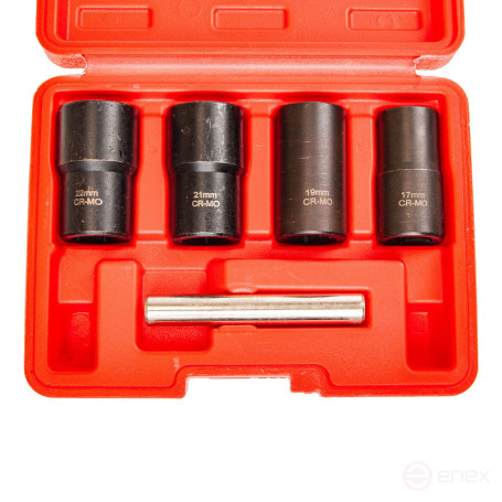 Набор головок ER-86139 для поврежденных болтов и гаек 5пр. 1/2" (17, 19, 21, 22мм), в кейсе ЭВРИКА /1/20