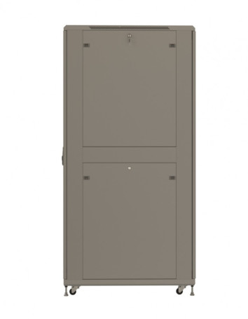 TTR-4268-DD-RAL7035 Floor cabinet 19-inch, 42U, 2055x600x800 mm (HxWxD), front and rear hinged perforated doors (75%), handle with lock, color gray (RAL 7035) (disassembled)