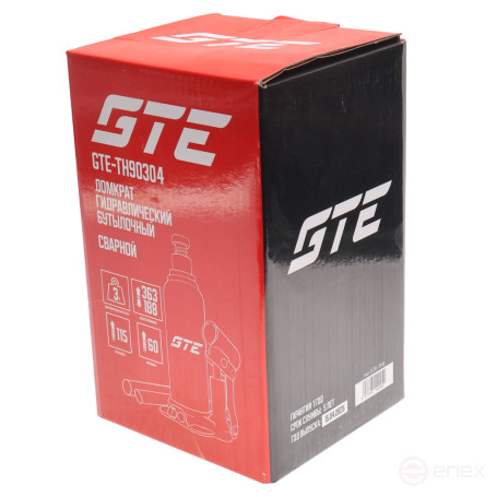 Домкрат бутылочный 3т 188-303мм GTE