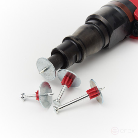 Dowel nails on concrete with DNW washer for powder mounting guns (51 mm, 100 pcs/pack) FEDAST