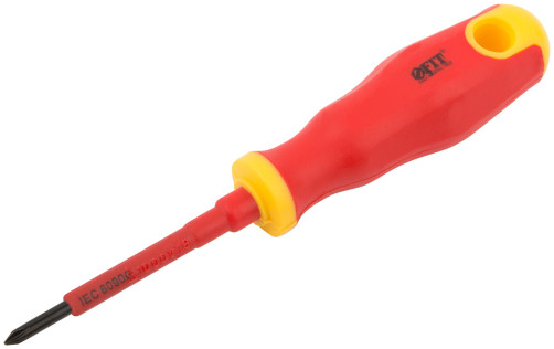 Insulated screwdriver 1000 V, CrV steel, rubberized handle 3x60 mm PH0