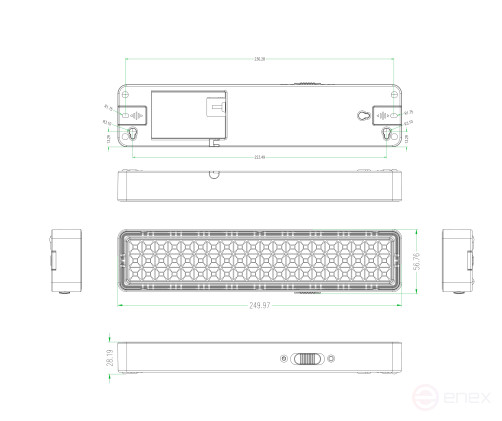 Emergency Lamp LED ERA DBA-103-0-20 Non-permanent 60LED 5H IP20