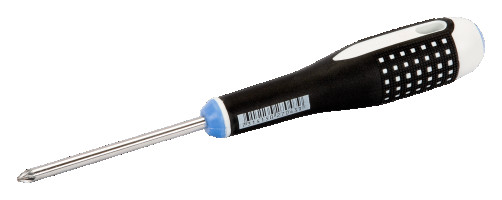 Screwdriver with ERGO handle for Pozidriv PZ 2x100 mm screws, stainless steel