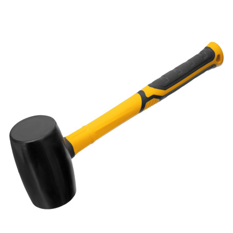 Rubber mallet, 450 g, black, fiberglass handle with TPR coating Denzel