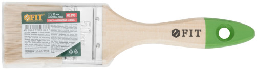 Кисть флейцевая "Микс", смешанная натуральная и искусственная щетина, деревянная ручка 2" (50 мм)