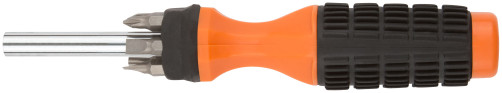 Screwdriver 6 CrV bits, orange handle with anti-slip pad