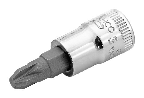 1/4" End Head with screw insert Pozidriv PZ2 6709PZ-2