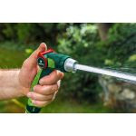Pistol-type sprinkler, adjustable with smooth adjustment of water pressure using a large pal, 15G709