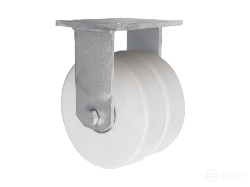 Колесная опора д.200 мм неповоротная сдвоенная большегрузная точеный полиамид