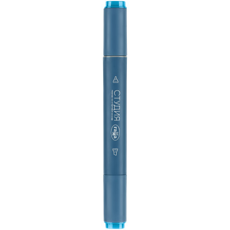 Double-sided marker for sketching Gamma "Studio", blue, triangular body, bullet-shaped/wedge-shaped. tips