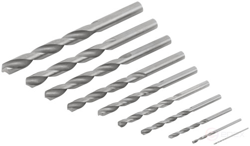 Set of HSS metal drills, 118° sharpening angle, layer. case, 10 pcs. (1-2-3-4-5-6-7-8-9-10 mm)