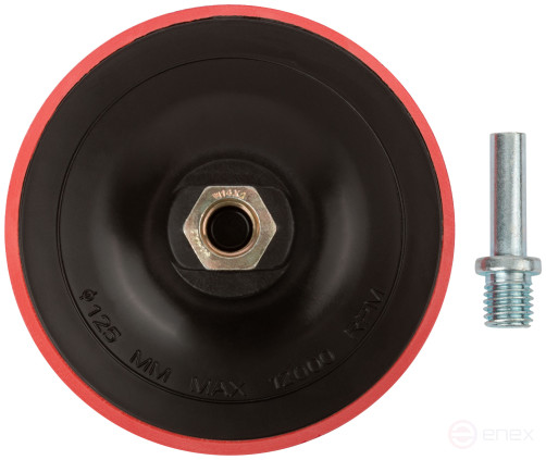 Grinding disc with Velcro, M14 nut + drill adapter, 125x10 mm