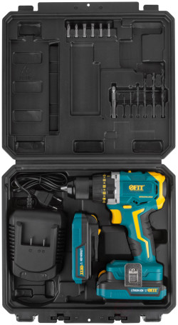 Acc power drill. 20 V; 0-400/1400 rpm; 50 Nm; 2 (Li-Ion) 2.0 Ah; 1.5 h.; brushless; cut. tilt; case