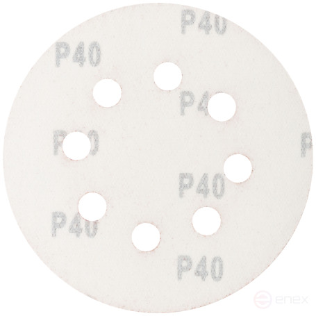 Круги шлифовальные с отверстиями (липучка), алюминий-оксидные, 125 мм, 5 шт. Р 40