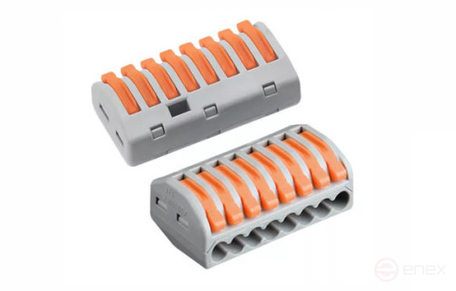 Terminal connector RIPO PCT-218 (analog of WAGO 222-418) 8 contacts