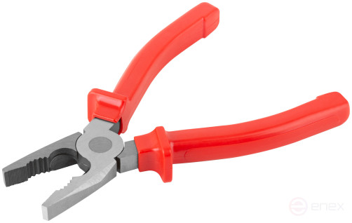 Light combination pliers, plastic handles, 180 mm polished steel