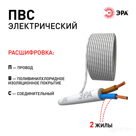 P2-2,5-100 Wire ERA PVS 2x2.5 mm2 100m White