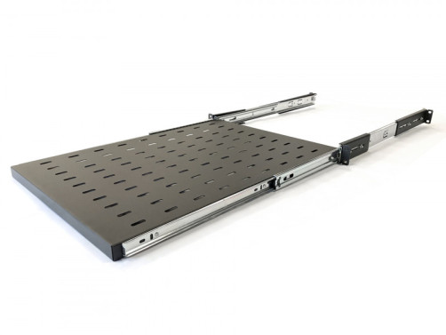 TSS3-800-RAL9004 Sliding shelf with 19" mounting, depth 800 mm, load up to 20 kg, for TTB cabinets 1000-1200mm deep, color black (RAL 9004)