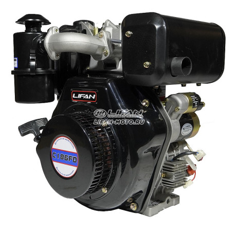 Lifan Diesel 186FD engine, Spline shaft, 6 Amp coil