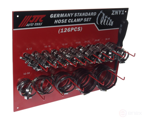 ZN12-ZN90 worm belt clamp (stainless steel) with 7mm flexible collar (stand) 126 prem. JTC