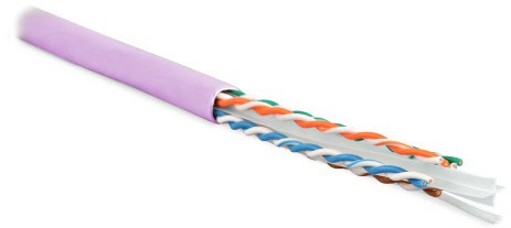 UUTP4-C6-S23-IN-LSZH-PK-100 (100 m) Twisted pair U/UTP cable, category 6, 4 pairs (23 AWG), single-core (solid), with separator, LSZH, ng(A)–HF, -20°C - +75°C, pink - warranty:15 years component, 25 years system