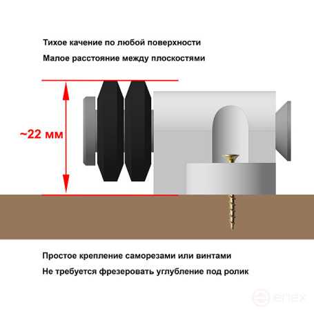 Mini silent support rollers for turntable (6 pcs)