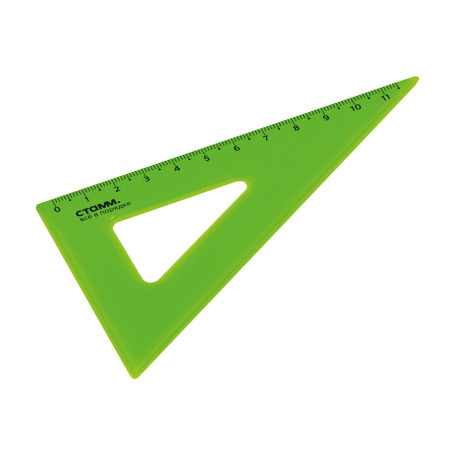 Triangle 30°, 11cm STAMM, plastic, transparent, neon colors, assorted