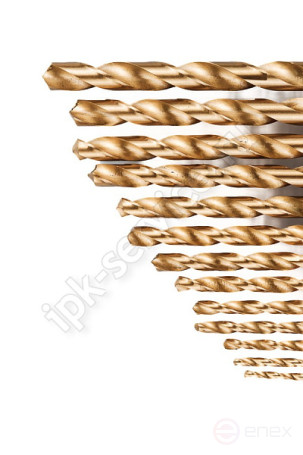 Набор сверл по металлу НС42 от 2 до 8 шаг 0,5, 13шт. Р6М5 TiN