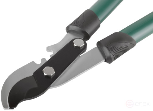 A knot cutter, Teflon. coating, gear. transmission, steel handles with rubberized. handles 750 mm