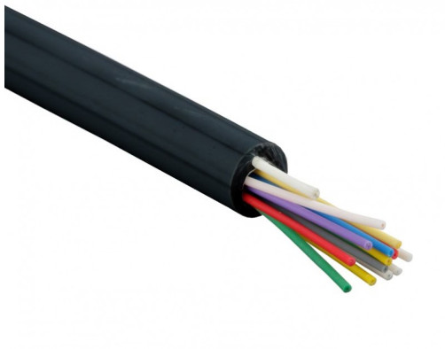FO-DPE-IN/OUT-9S-16-LSZH-BK Fiber optic cable 9/125 (SMF-28 Ultra) single-mode, 16 fibers, dense buffer coating (tight buffer), internal/external, self-supporting, with freely laid fibers (FTTH), LSZH, -40°C – +60°C, black