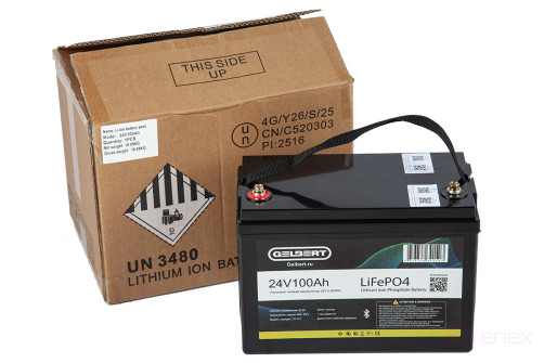 Gelbert LiFePO4 Lithium Traction Battery (24V/100Ah/120A/2,400Wh) Bluetooth