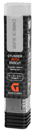 Cylindrical borehole with a toothed end 8 x 18 x 6 mm (B