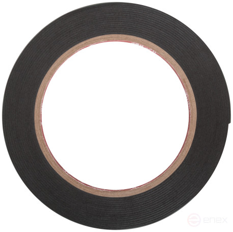 Лента монтажная клейкая на вспененной основе, черная 15 мм х 5 м