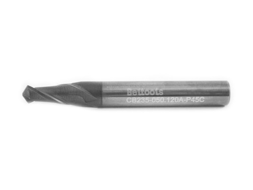 Multifunctional carbide end mill 5 x 10 x 50 angle=120gr P45C Z=2 c/x dx=6 CB235-050.120A-P45C Beltools