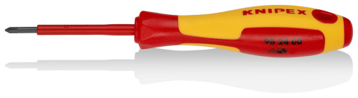 Отвертка крестовая PH0 VDE, длина лезвия 60 мм, L-162 мм, диэлектрическая, 2-компонентная рукоятка